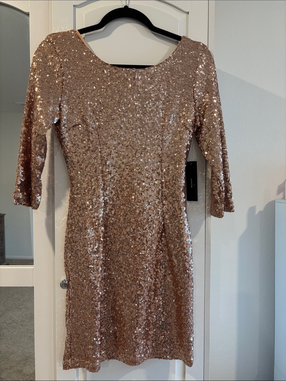 Lulus Rose Gold Sequin Mini Dress